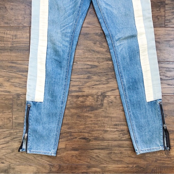 rag & bone • The Skinny Racer Relay jeans stripe slim zipper ankle low rise fade - Picture 10 of 14